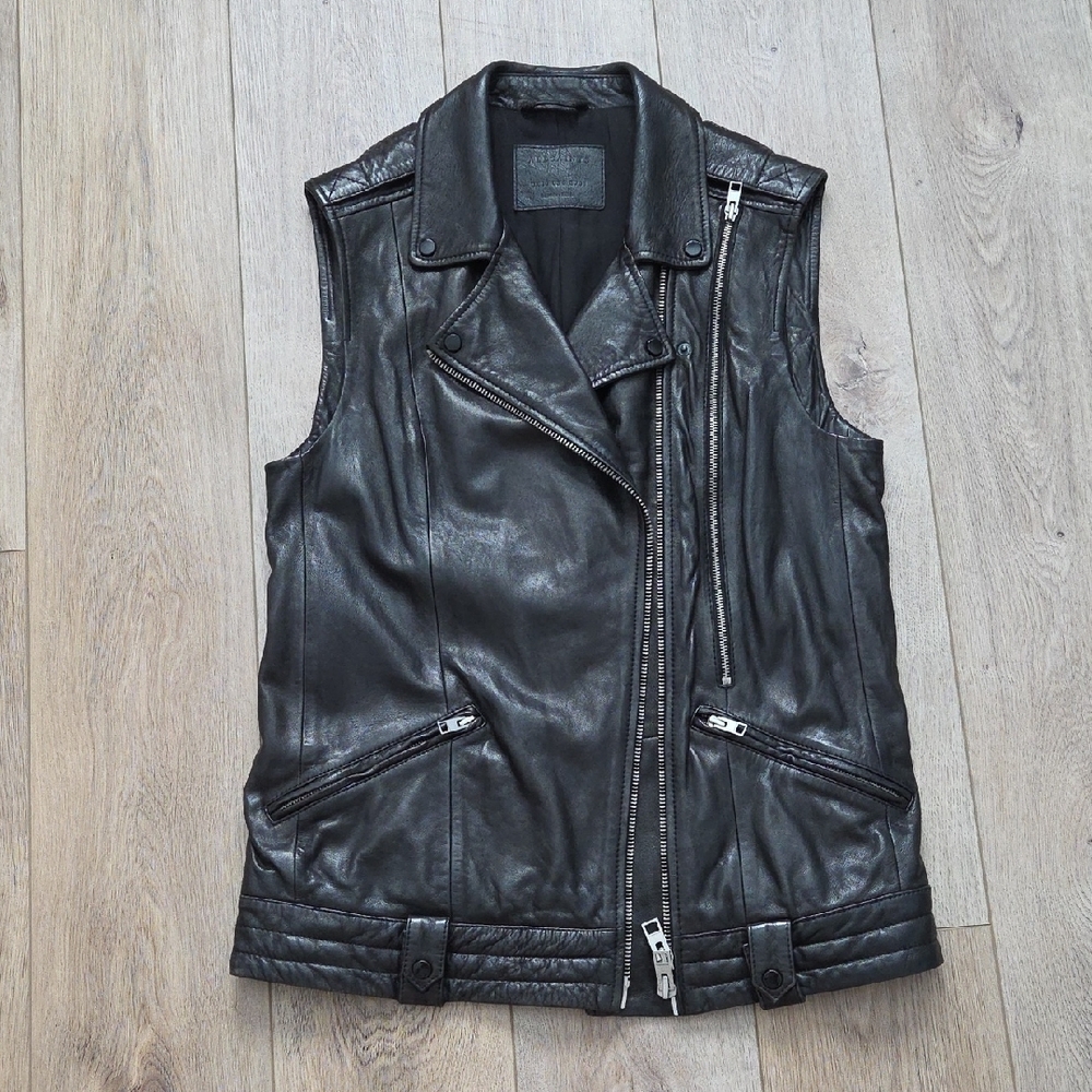 Allsaints Leather Biker Vest